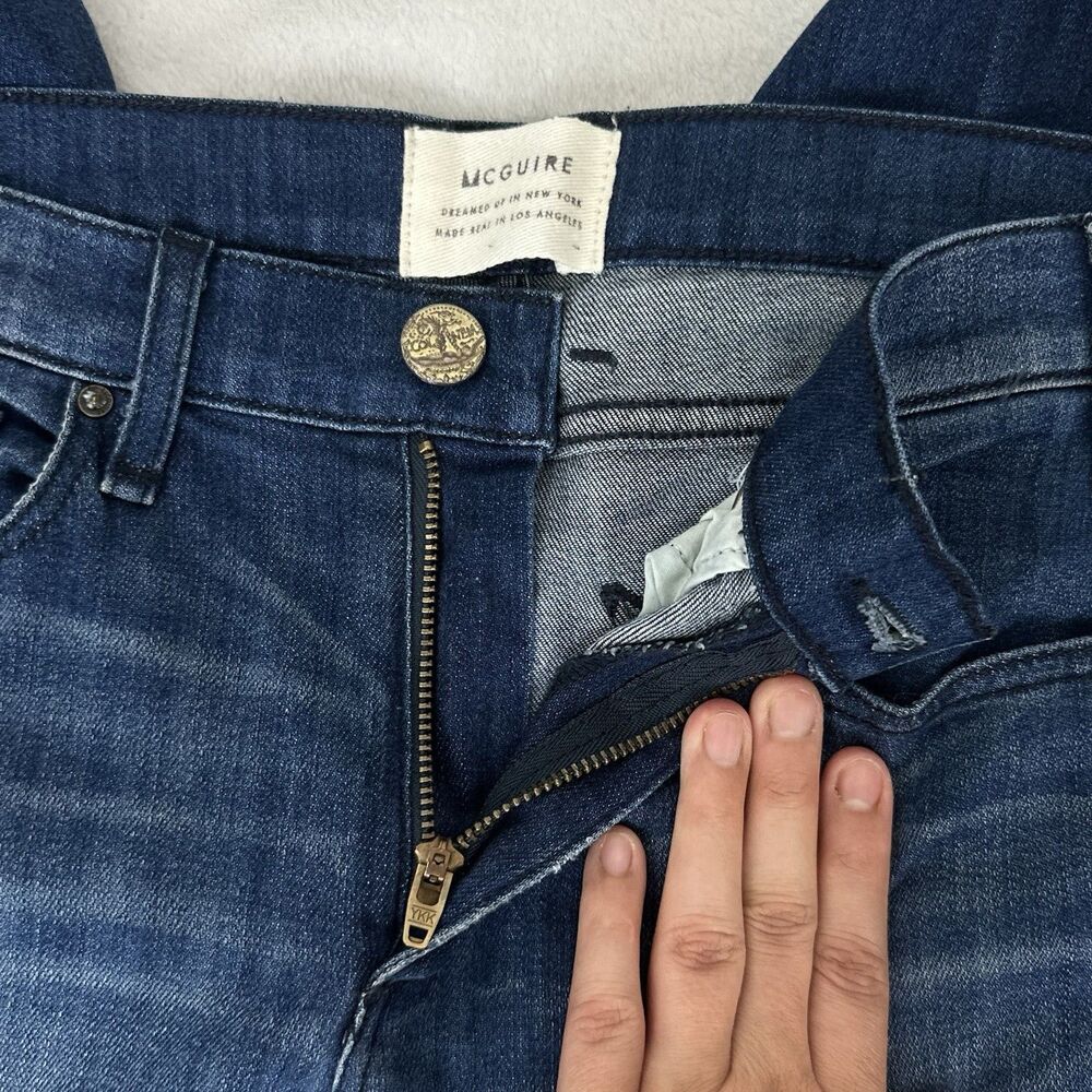 McGuire Majorelle Flare Jeans 25 Dark Wash Stretch Boho 70s High Rise Denim - Picture 12 of 12